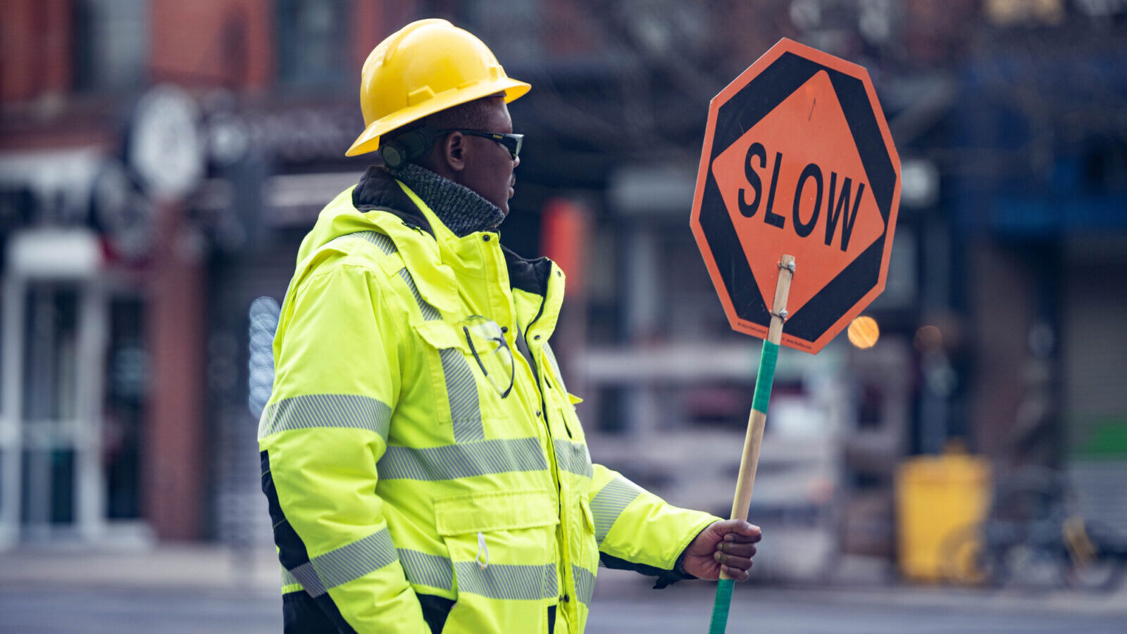 new york construction slow sign