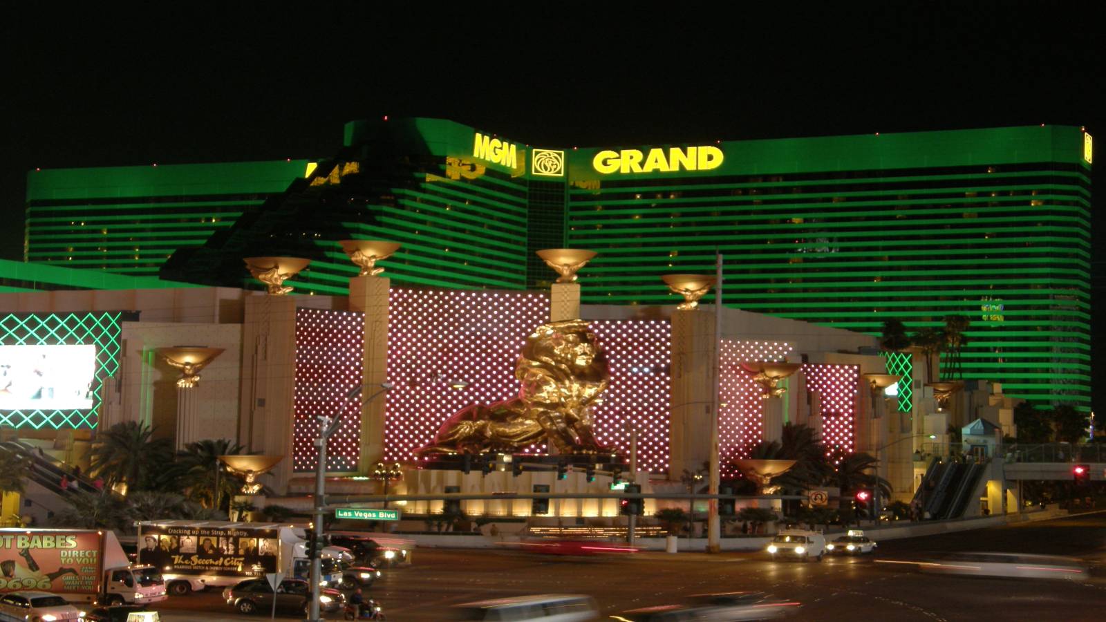 The MGM Grand Hotel and Casino in Las Vegas at night