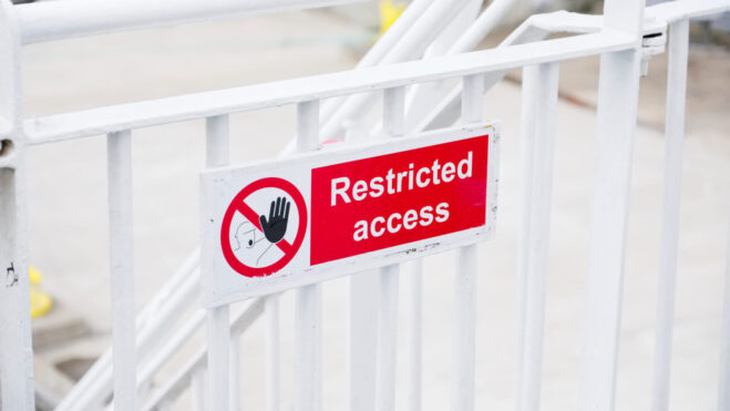 restricted access sign