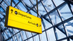 departures arrivals sign