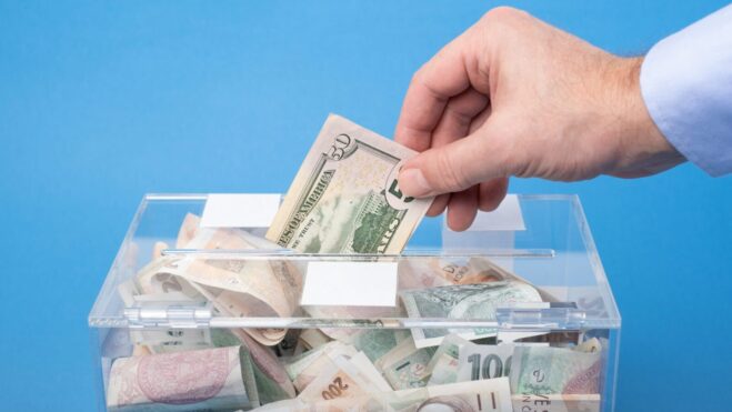 money transparent box