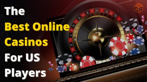 The Best Online Casinos for US players, written next to a graphic of casino games with a shaded overlay.